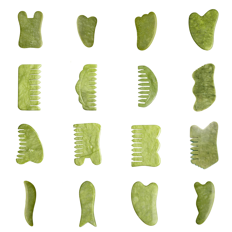 Jade Gua Sha Tool - Tabla de Xiuyu Gua Sha verde