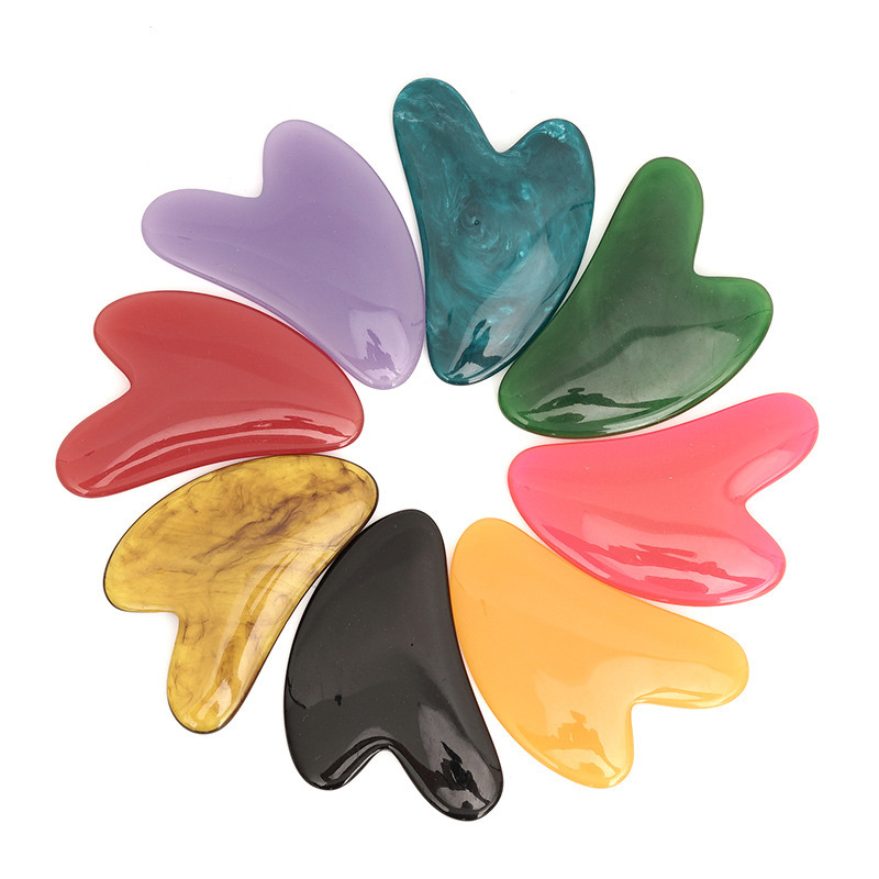 Jade Gua Sha Tool - Piedra Guasha de Cuarzo Rosa Caliente,