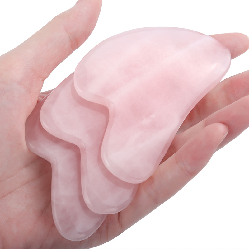 Jade Gua Sha Tool - Herramienta de masaje de Cuarzo Rosa,