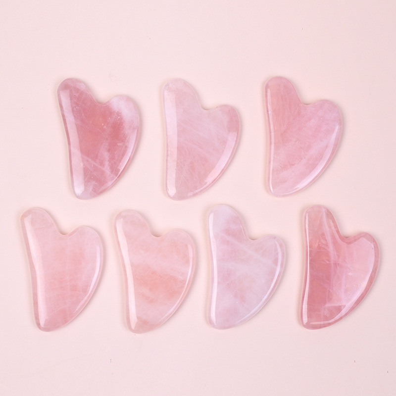 Jade Gua Sha Tool - Herramienta Gua Sha de Cuarzo Rosa