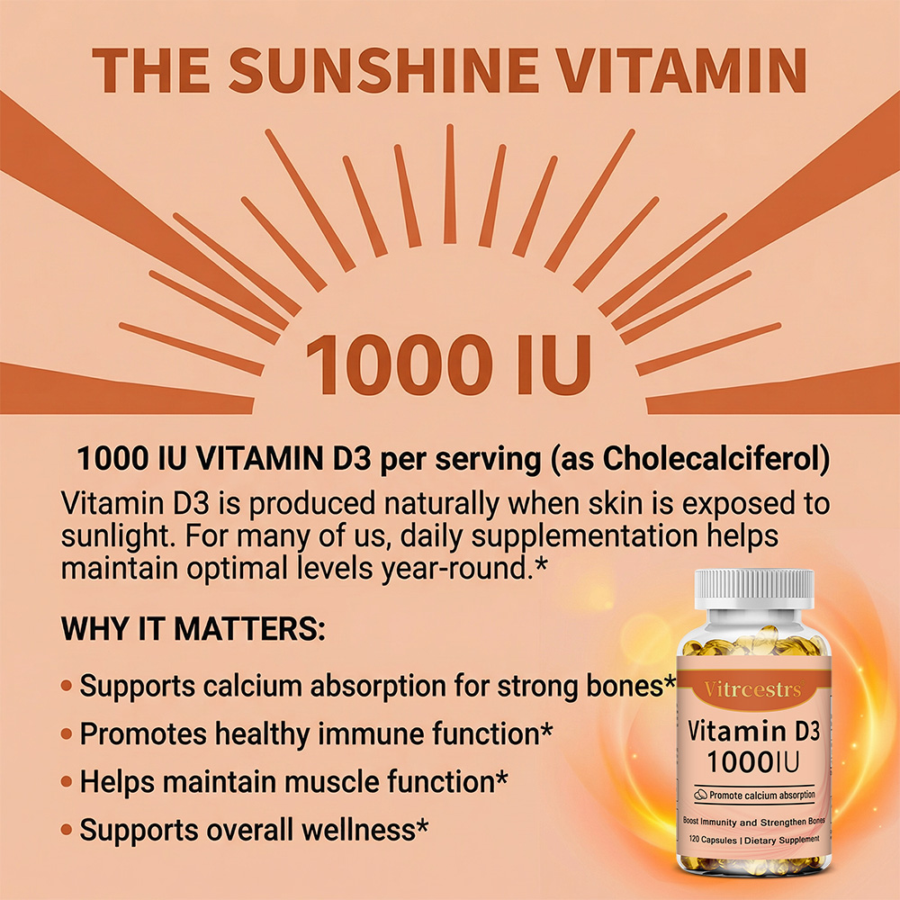 Cápsulas de Vitamina D3 1000 U - Health With Wellness reseña y precio