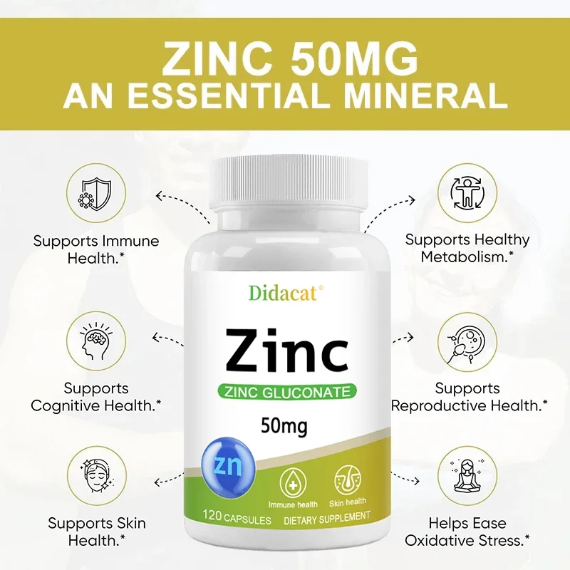 Zinc 50 Mg - con gluconato de  - Health With Wellness reseña y precio